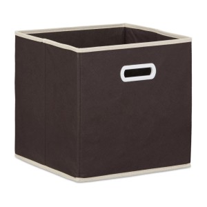 Relaxdays Faltbox 2er Set Vlies Braun Faltbar 30 cm x 30 cm x 30 cm