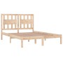 vidaXL Holzbett Kiefer, 135x190 cm, Doppelbett mit Lattenrost und Kopfteil.