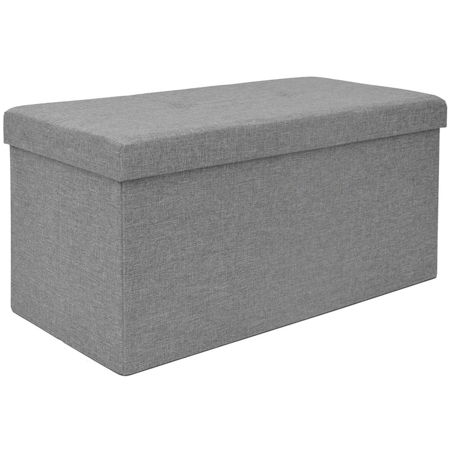 DuneDesign Faltbare Sitzbank mit 80 L Truhe & Trennwand 76 x 38 x 38 cm Hellgrau