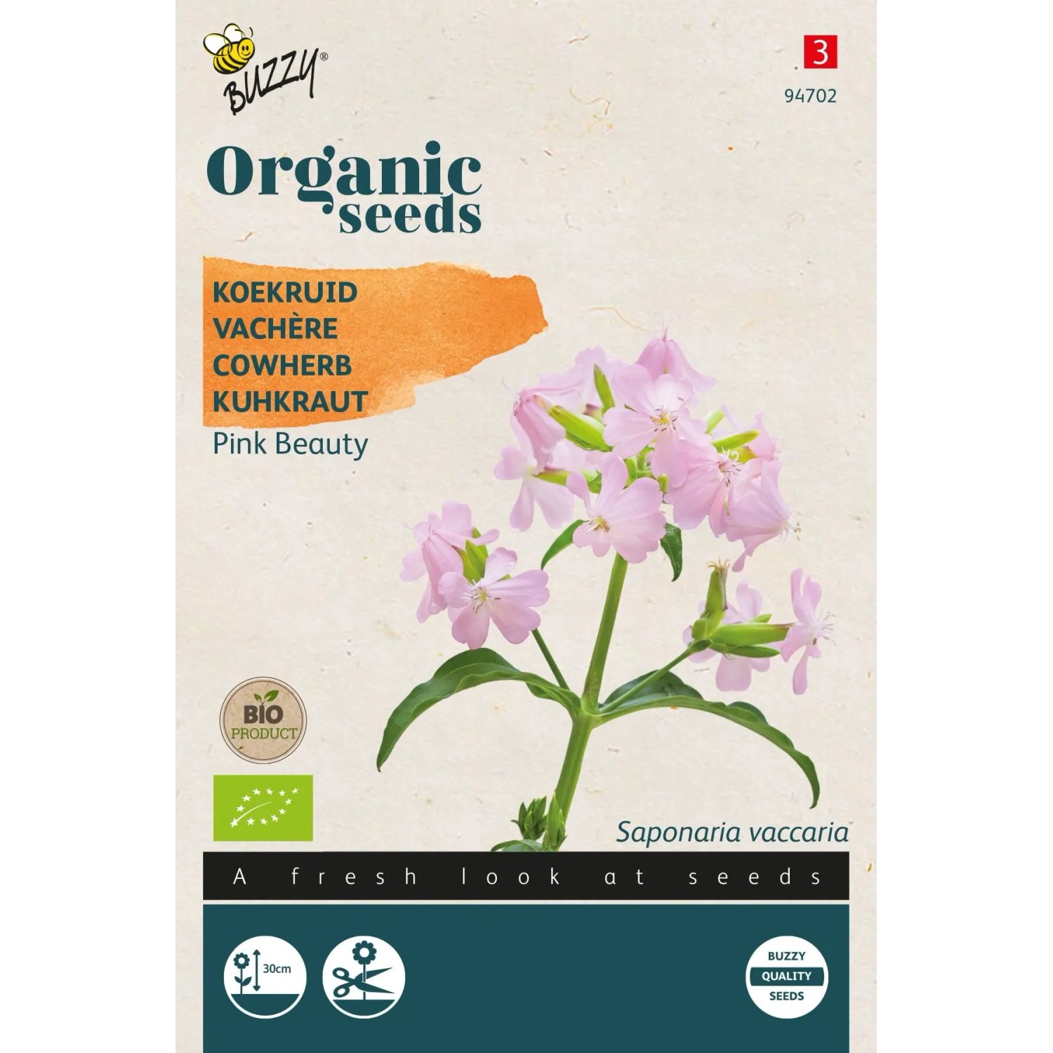 Seifenkraut 'Pink Beauty' Buzzy Organic Bio Samen Ca. 0,5 g Für Aussaat im Freiland