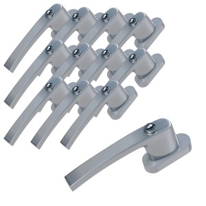 12er Set abschließbare Basi Fenstergriffe FG 503, silber, mit Schlüssel. Fenstersicherung für erhöhten Einbruchschutz.