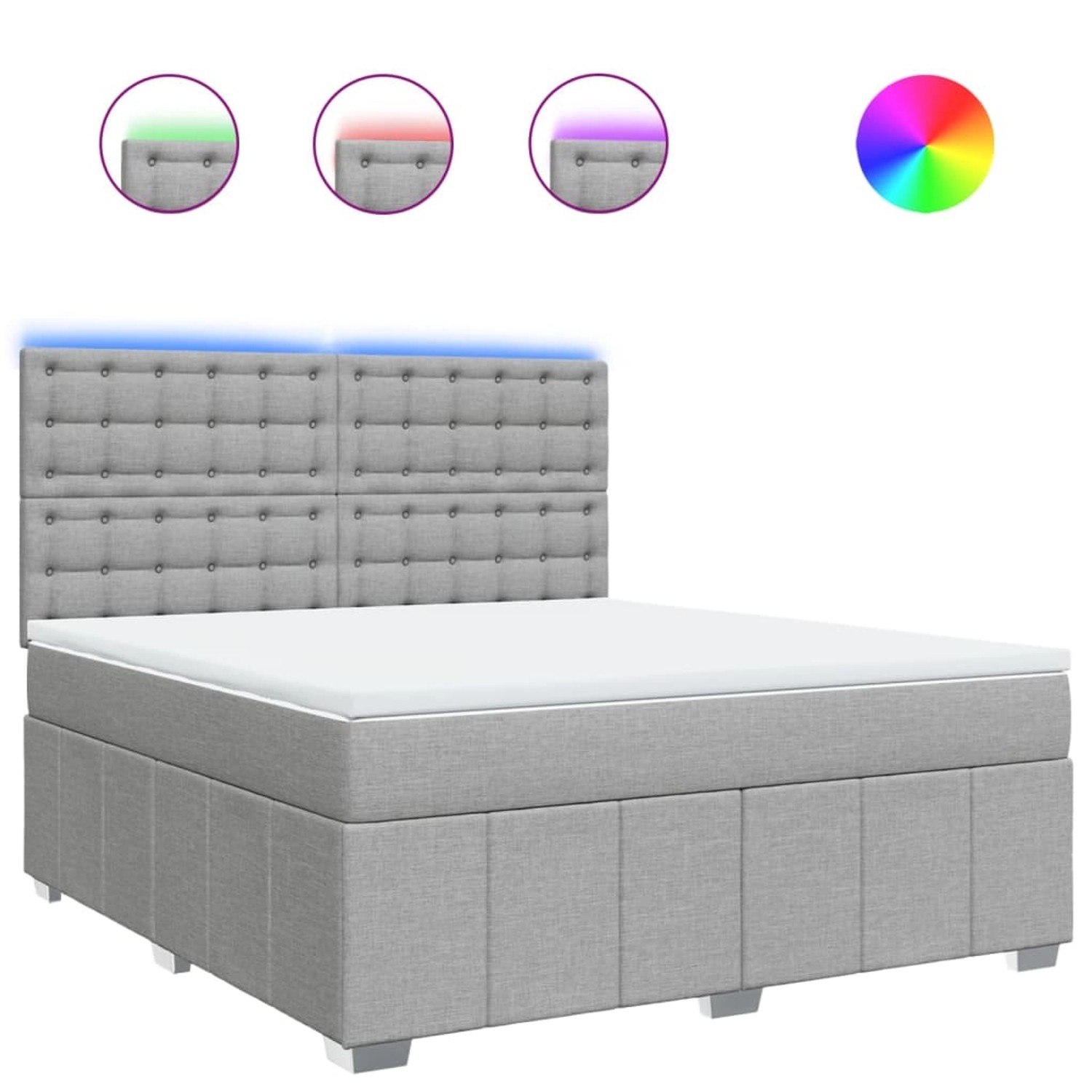 vidaXL Boxspringbett mit Matratze Hellgrau 180x200 cm Stoff 3294061 günstig online kaufen