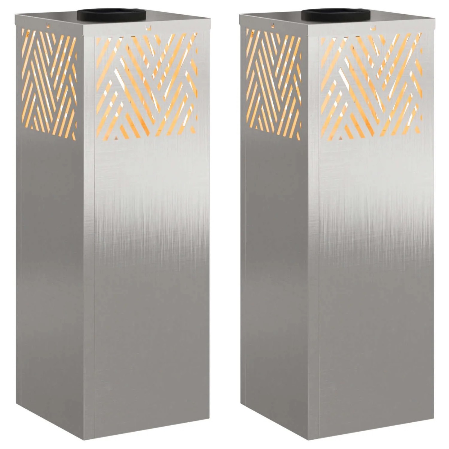 vidaXL Solar LED Weg Licht 2 Stk Silber Edelstahl 879727