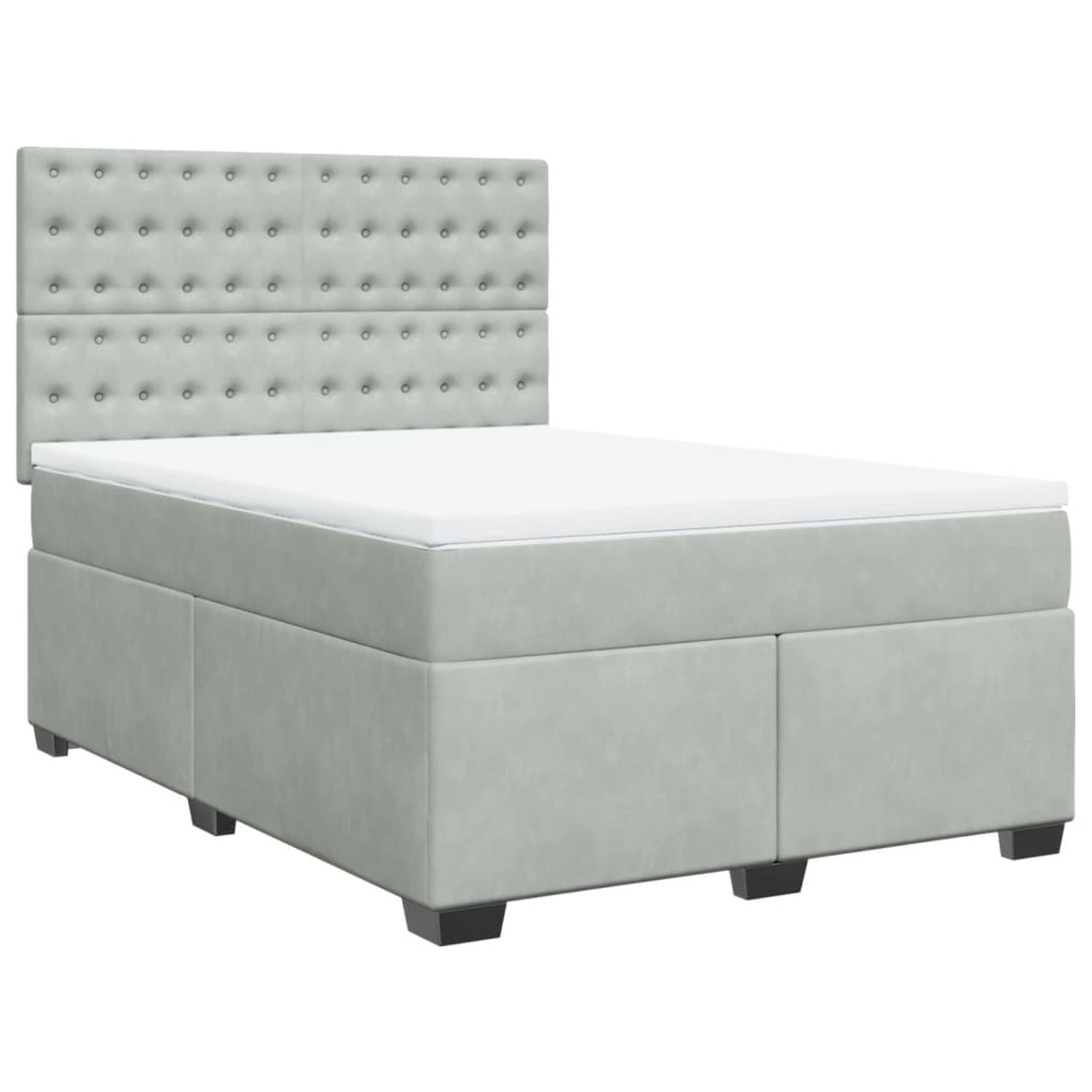 vidaXL Boxspringbett mit Matratze Hellgrau 140x200 cm Samt2103611 günstig online kaufen