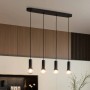 Schwarze Lindby Pendelleuchte Fipas, 4-flammig, für Wohn- und Esszimmer.