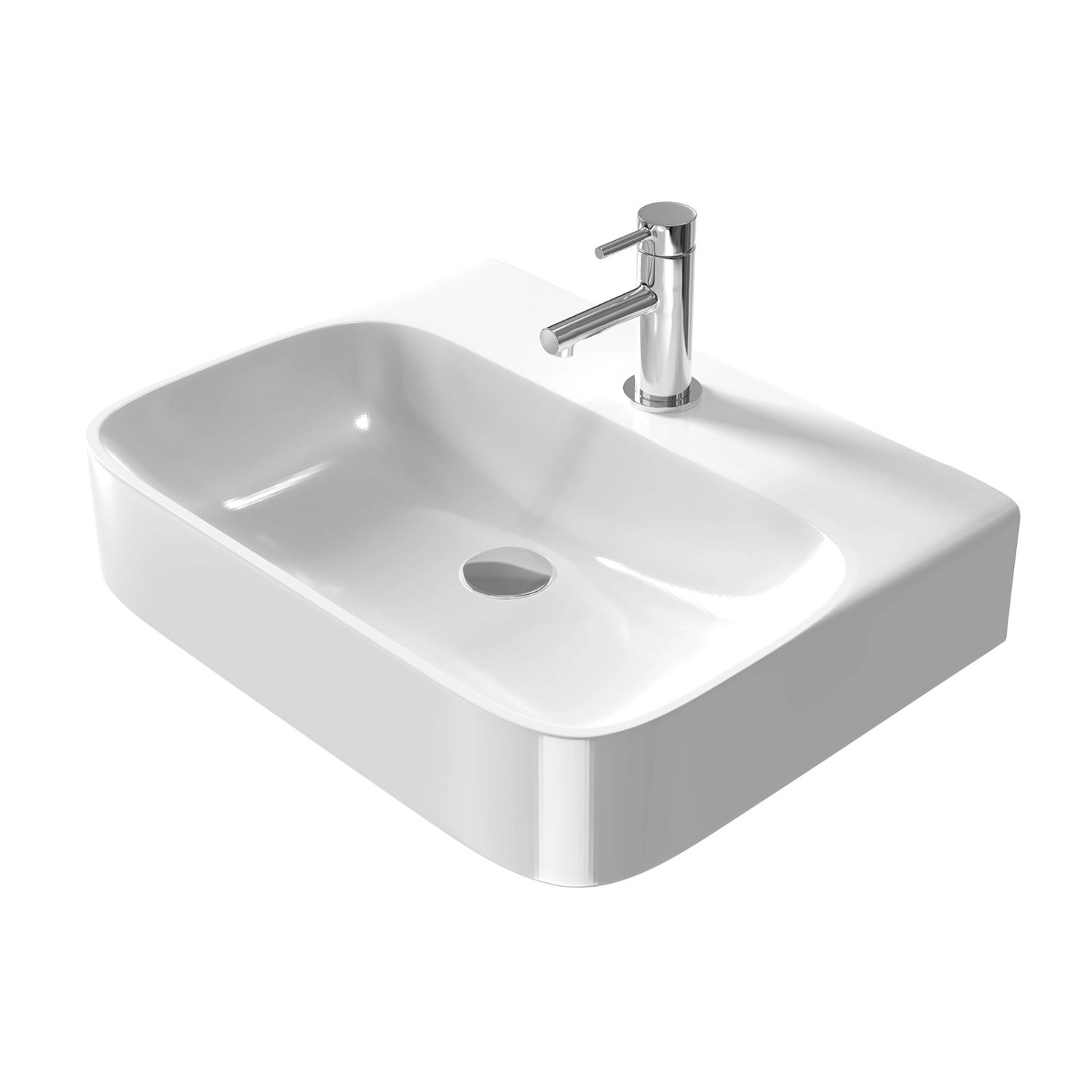 Emke Handwaschbecken  61 x 47.5 x 14 cm Kleines Waschbecken für Badezimmer günstig online kaufen