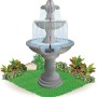 Heissner Aqua Stark Eco Teichpumpe (1400 l/h) im Querschnitt in einem 3-stufigen Brunnen.