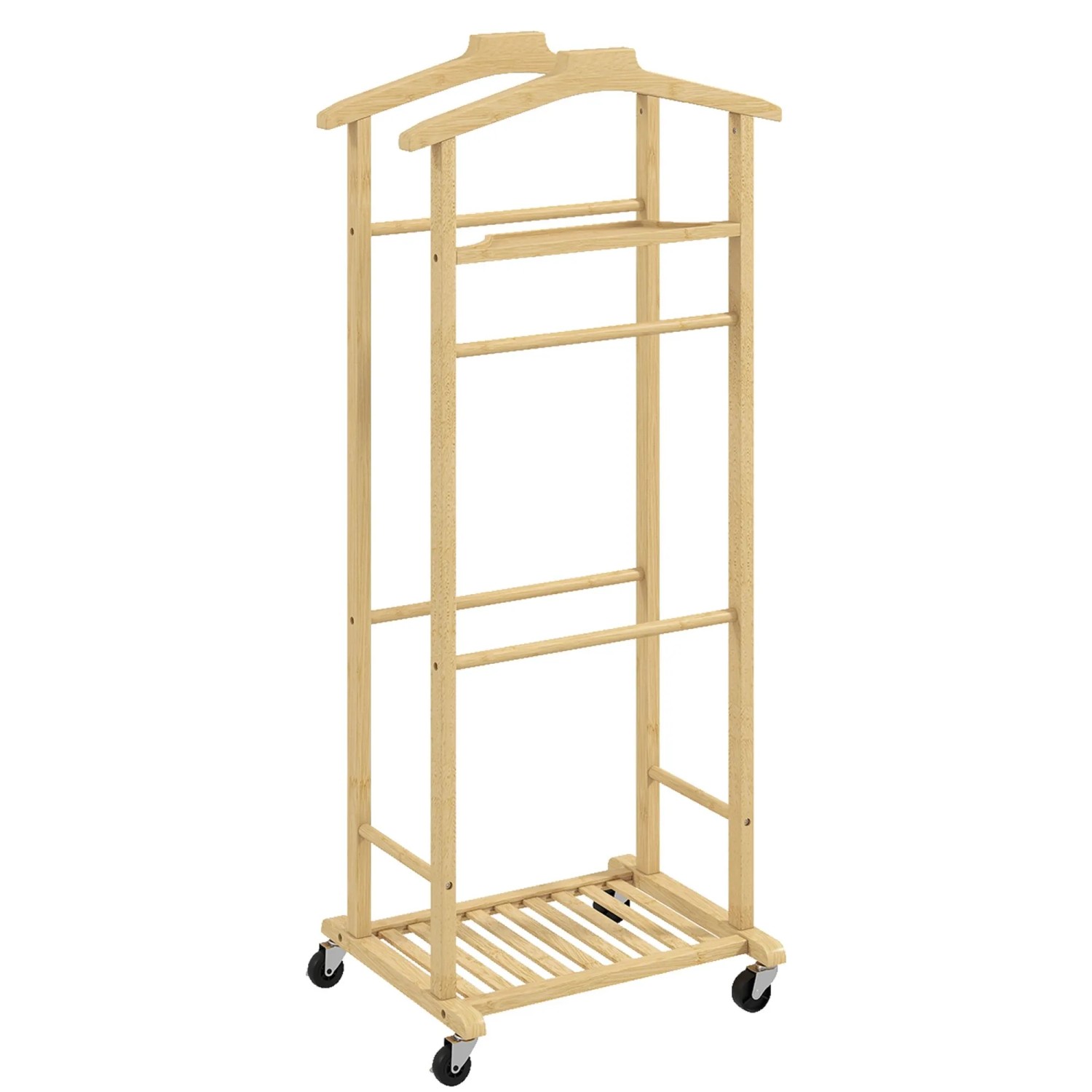 HOMCOM Clothes Rack Bambus 47L x 33,7B x 105,5H cm Naturholz
