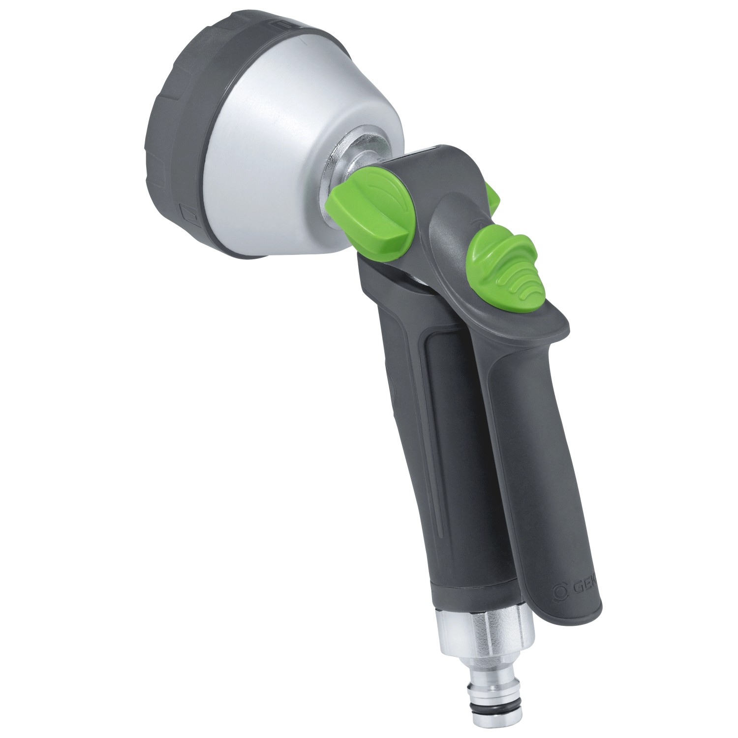 Geka Multibrause Plus 3S Grau, Gartenspritze mit 3 Sprühbildern und Regulierventil.