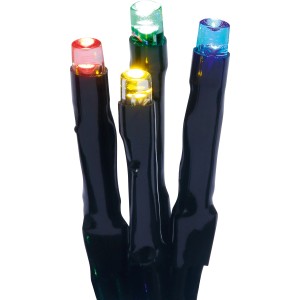 LED-Clusterlichterkette mit 1920 Multicolor LEDs und schwarzem Kabel, geeignet für Innen und Außen.