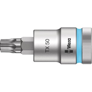 Wera Zyklop Bitnuss 8767 C HF TX 50, 1/2 Zoll Antrieb, 60mm Länge. Werkzeug für Torx Schrauben.