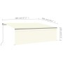 Cremefarbene vidaXL Markise 4x3m, manuell einziehbar mit Rollo. Anthrazitfarbener Aluminiumrahmen, Polyestergewebe.