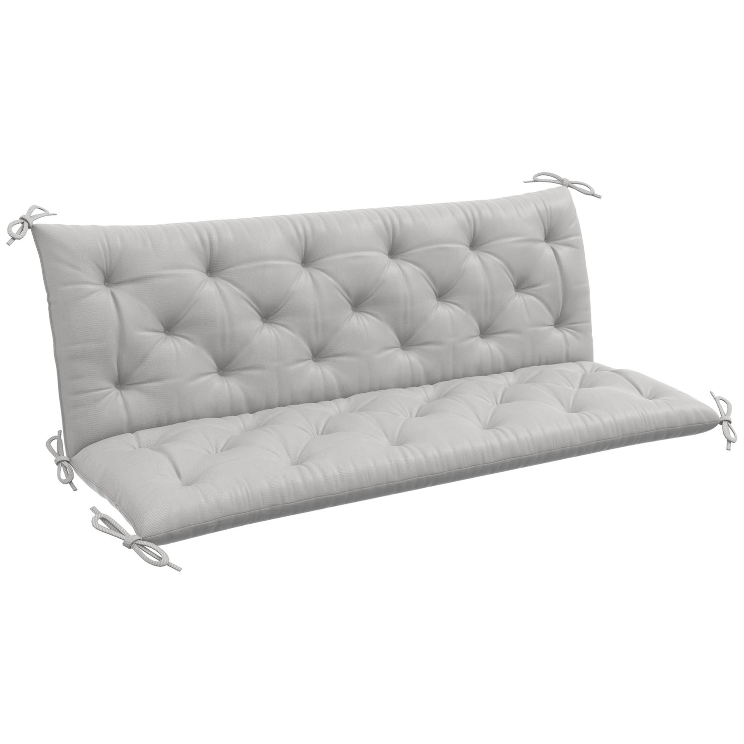 Outsunny Sitzkissen für Draußen Polyester Schaumstoff Hellgrau 98L x 150B x 8T cm