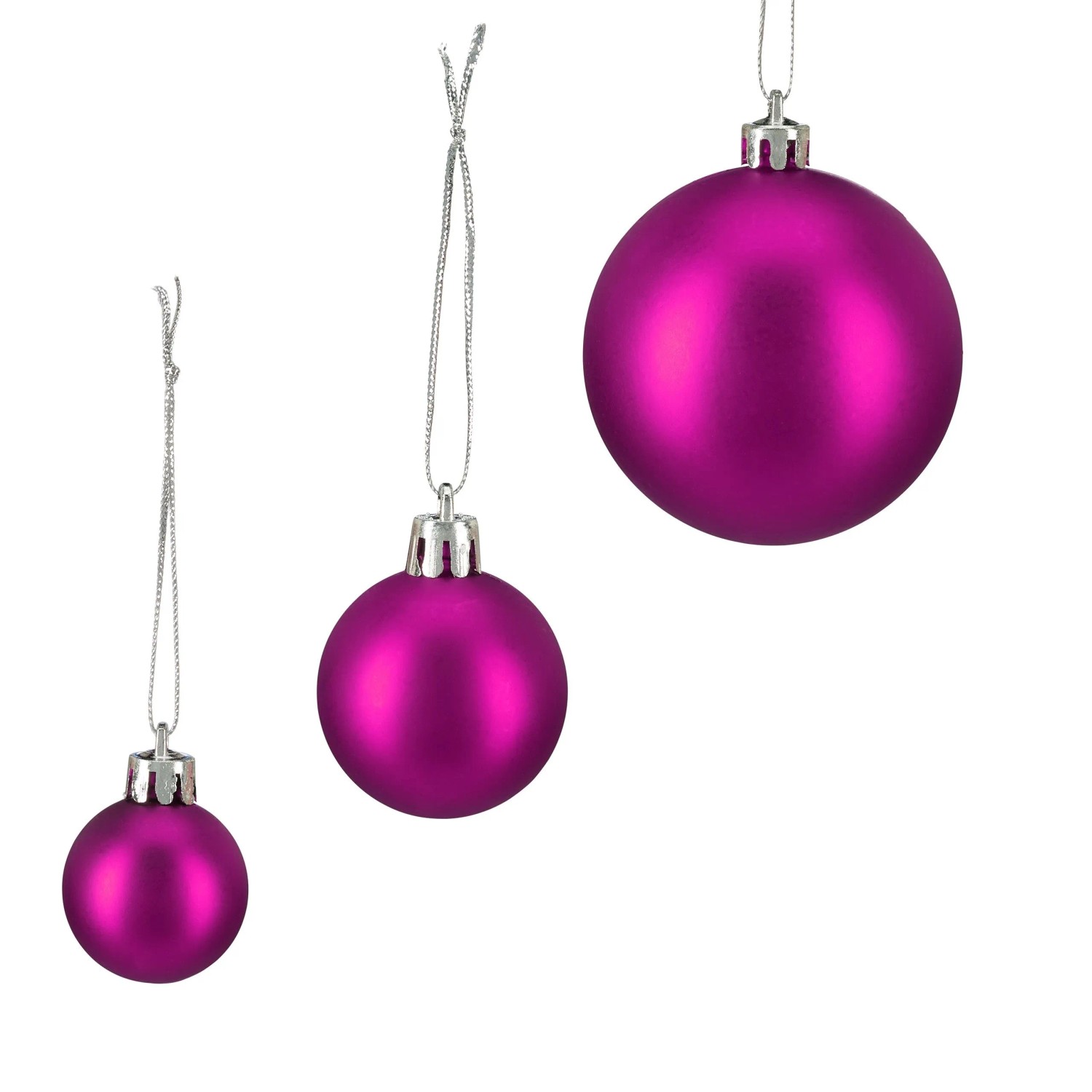 Relaxdays Christbaumkugeln 100er Set Kunststoff Rosa Glänzend Matt Glitzernd 3 Größen 4 Cm Bis 7 Cm