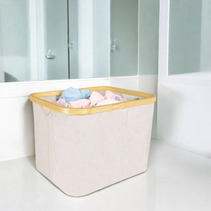 osoltus Faltbox Wäschebox Wäschekorb Nelson Bambus Beige 40 cm