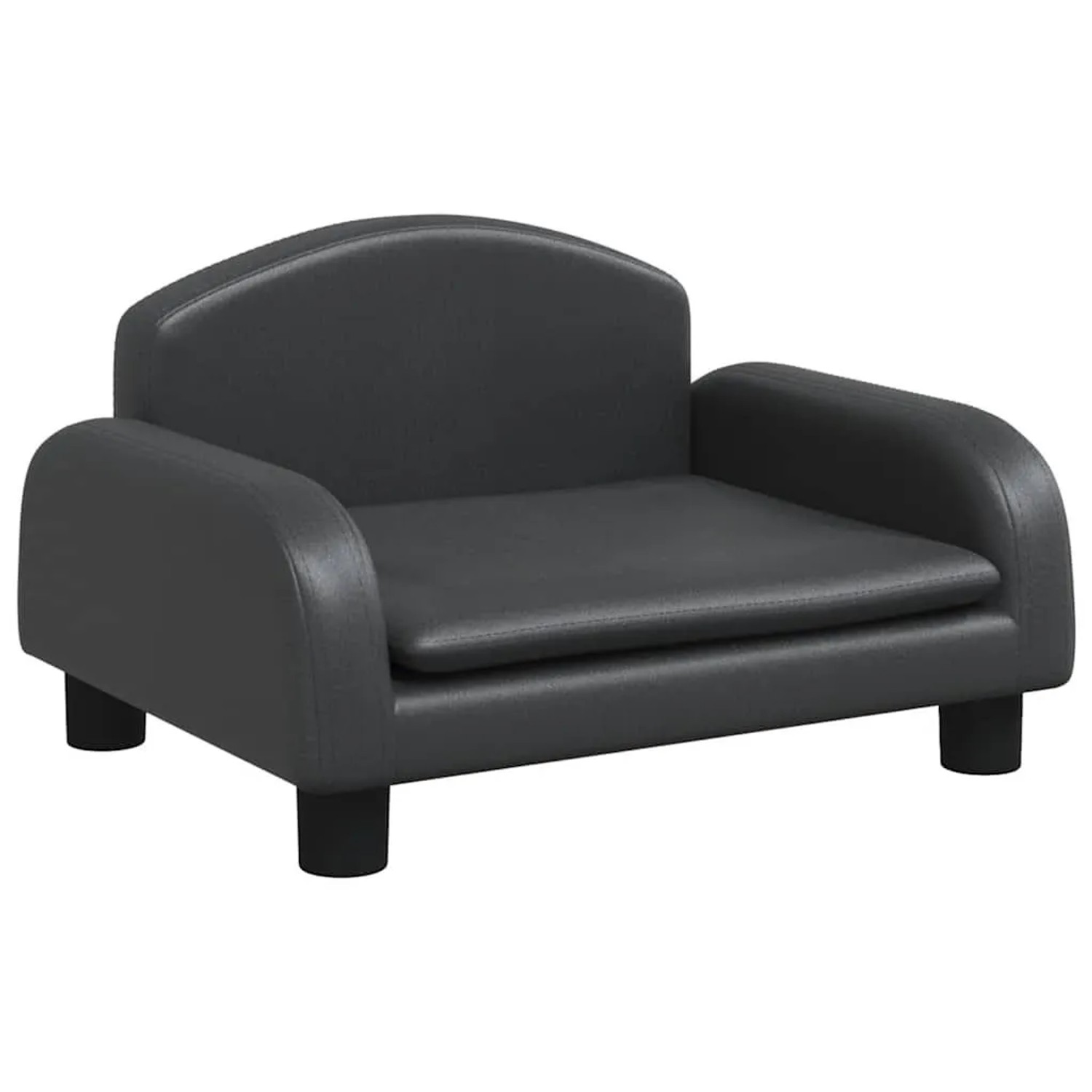 vidaXL Kindersofa Schwarz 50x40x30 cm Kunstleder 3196374