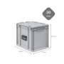 Graue PROREGAL Eurobox 30 Liter mit Deckel und Griffen. Robuster Kunststoff Stapelbehälter 33,5x30x40 cm für Lagerung & Transport.