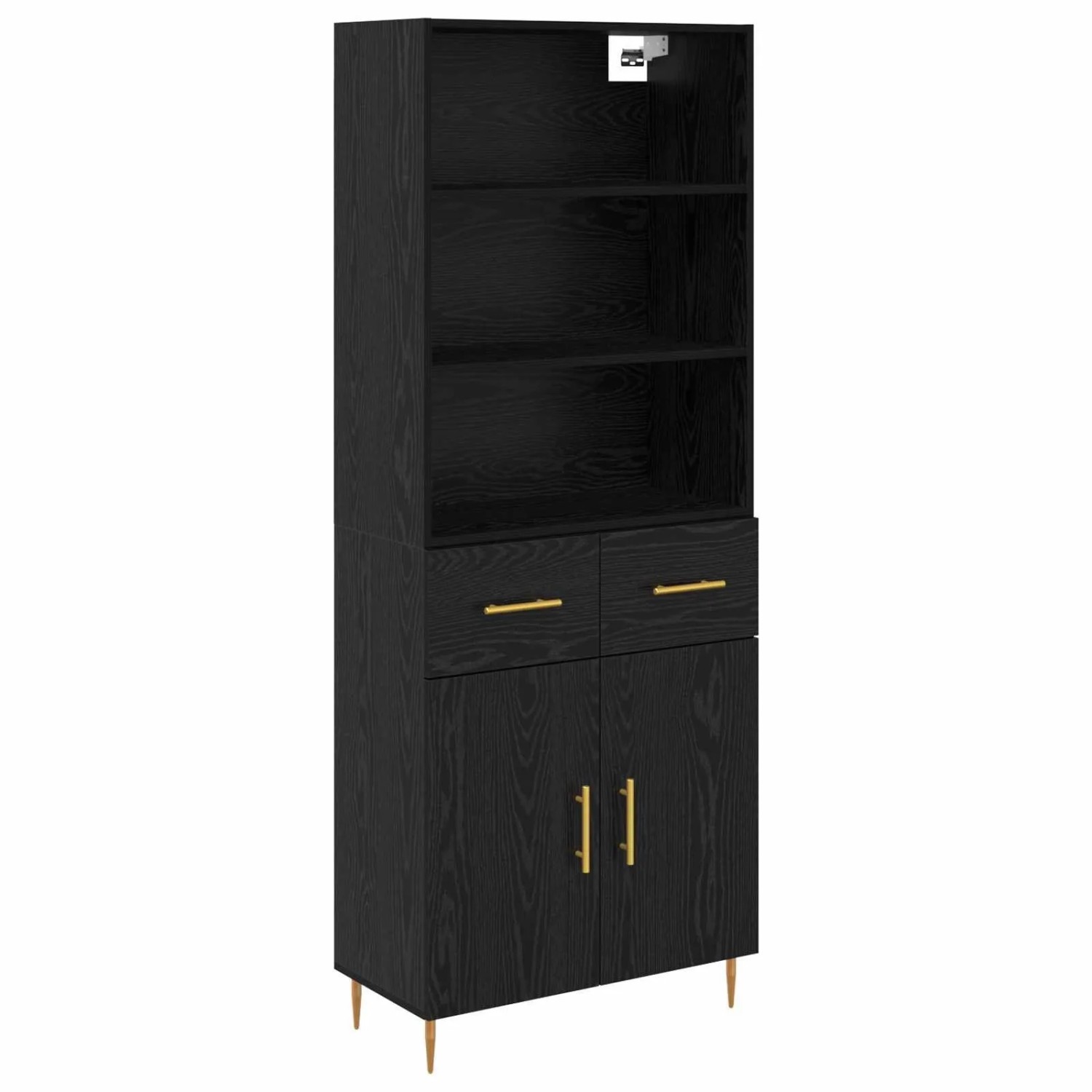 vidaXL Highboard Schwarz Eichen-Optik 69,5 x 34 x 180 cm Holzwerkstoff 3416 günstig online kaufen