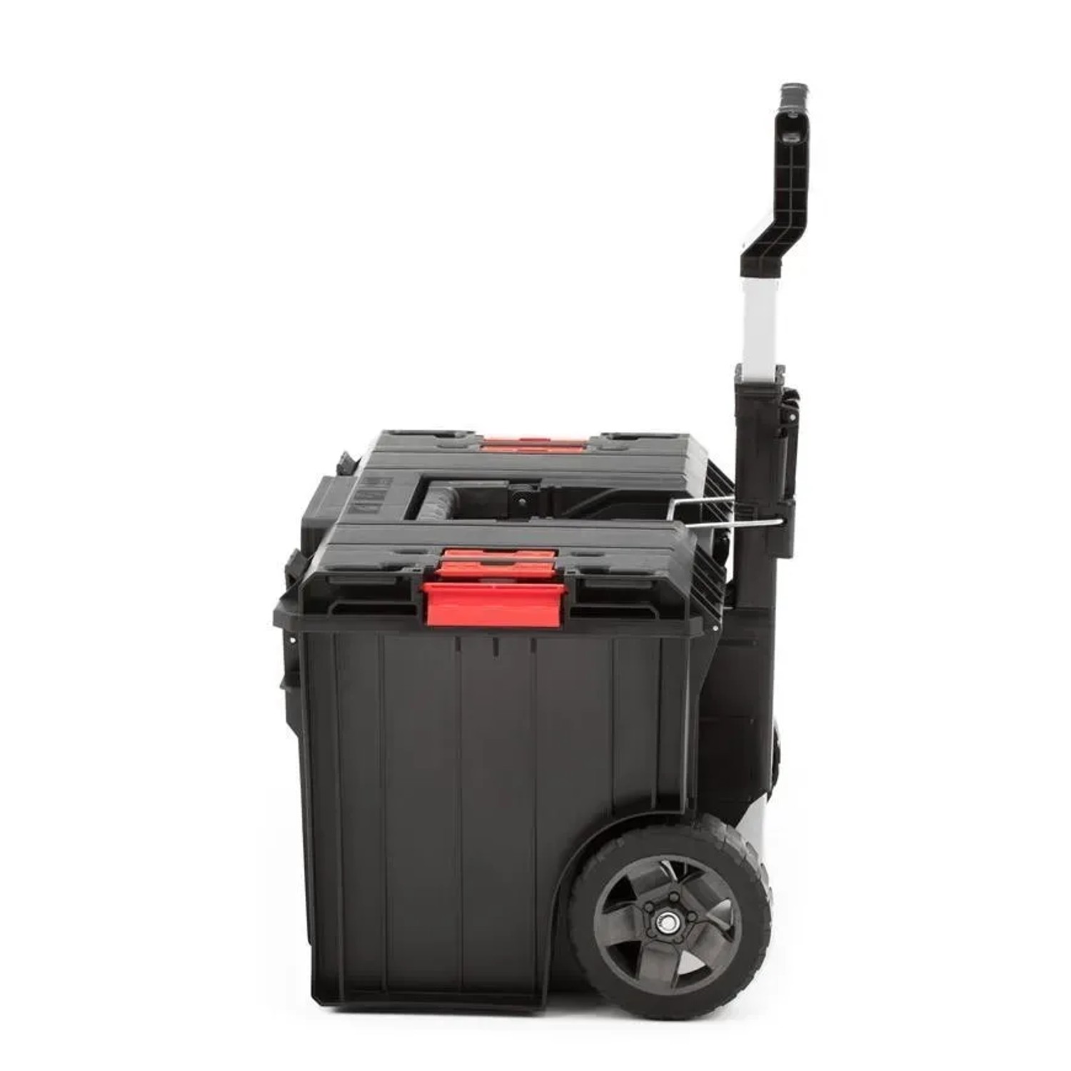 PROREGAL QBRICK Werkzeugtrolley One, 50 Liter, schwarz, mit Teleskopgriff und Rädern.