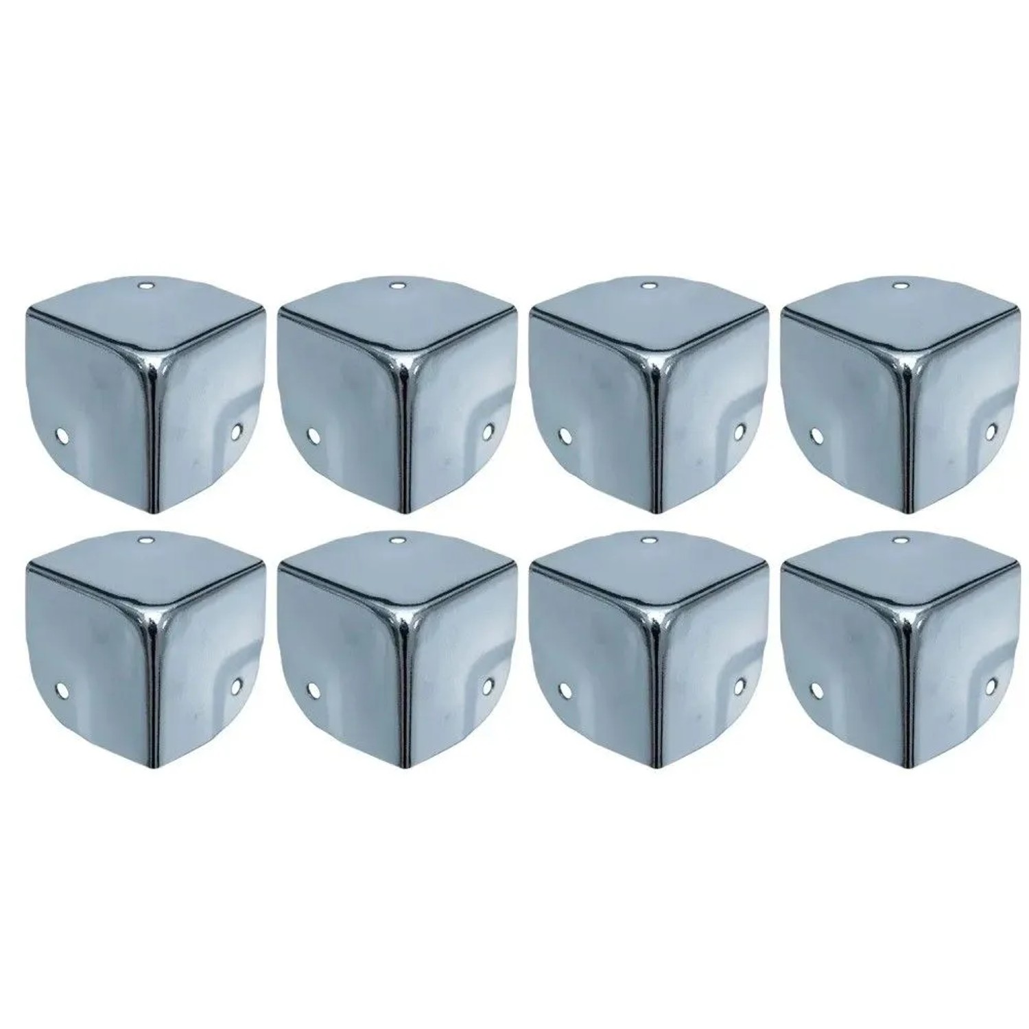 HMF 14966-09 Eckenschutz aus Metall für Koffer 8 Stück 40 x 40 x 40 mm Silber Verzinkt