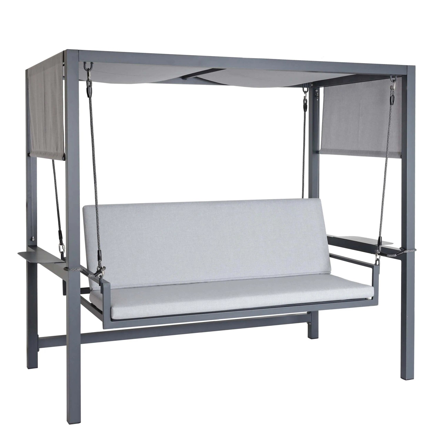 MCW Alu-Hollywoodschaukel L47 195x221x131cm Polster Grau