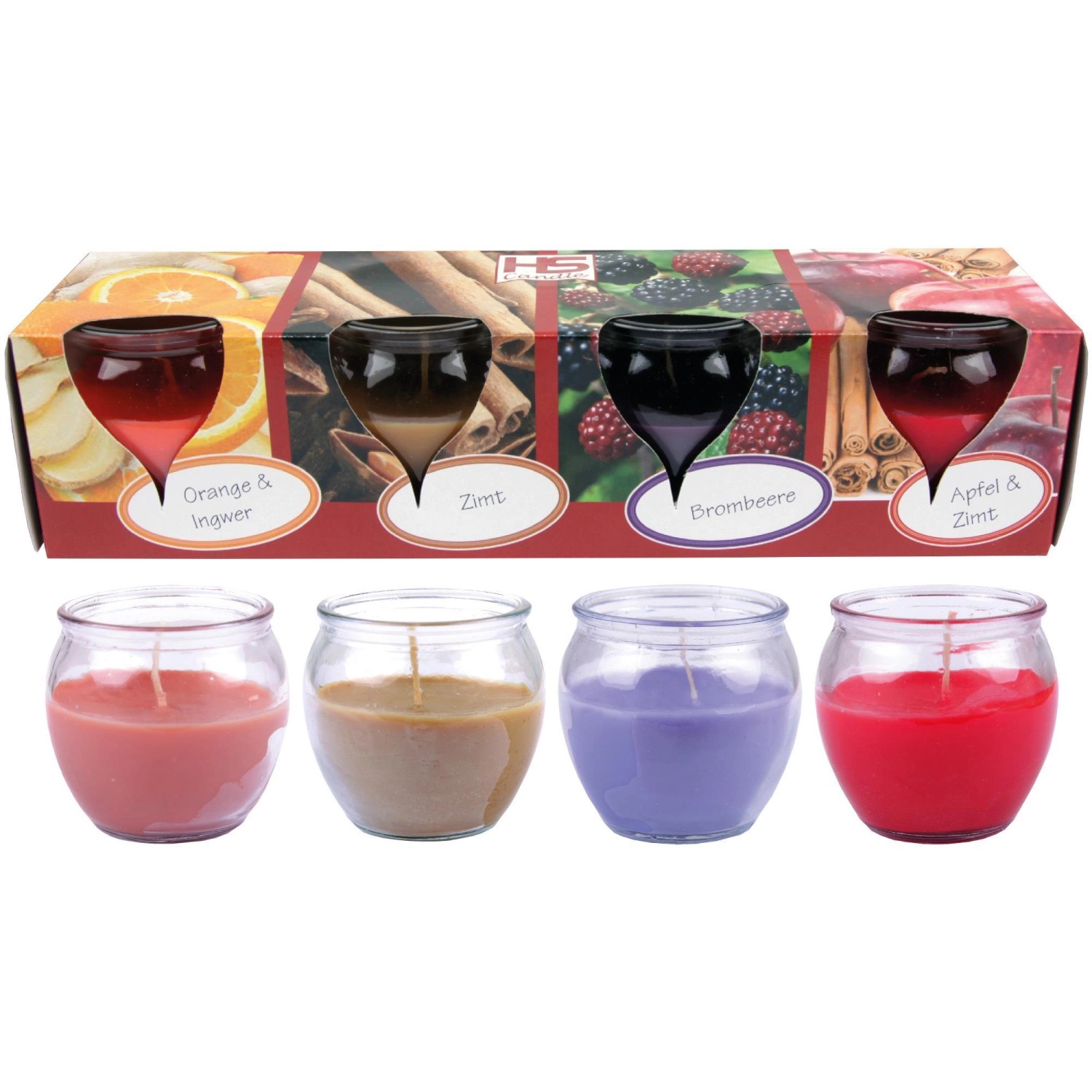 HS Candle Duftkerzen Selection 4 Kerzen Mix Winter Spice günstig online kaufen