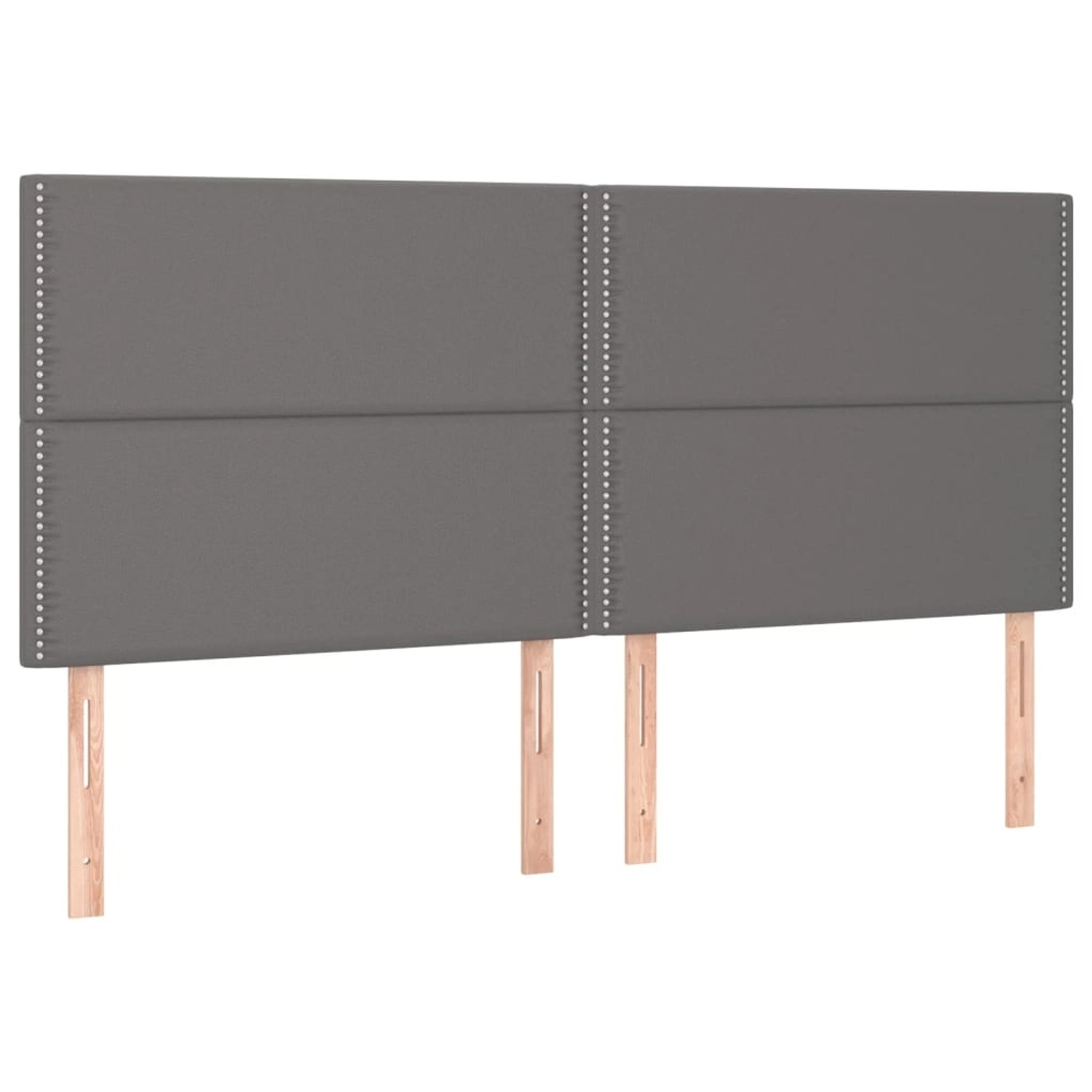 vidaXL LED Kopfteil Grau 200x5x118/128 cm Kunstleder 3122396