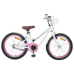 vidaXL Kinderfahrrad Mit Stützrädern 18 Zoll für 5-7 Jahre Alt Weiß 42009600