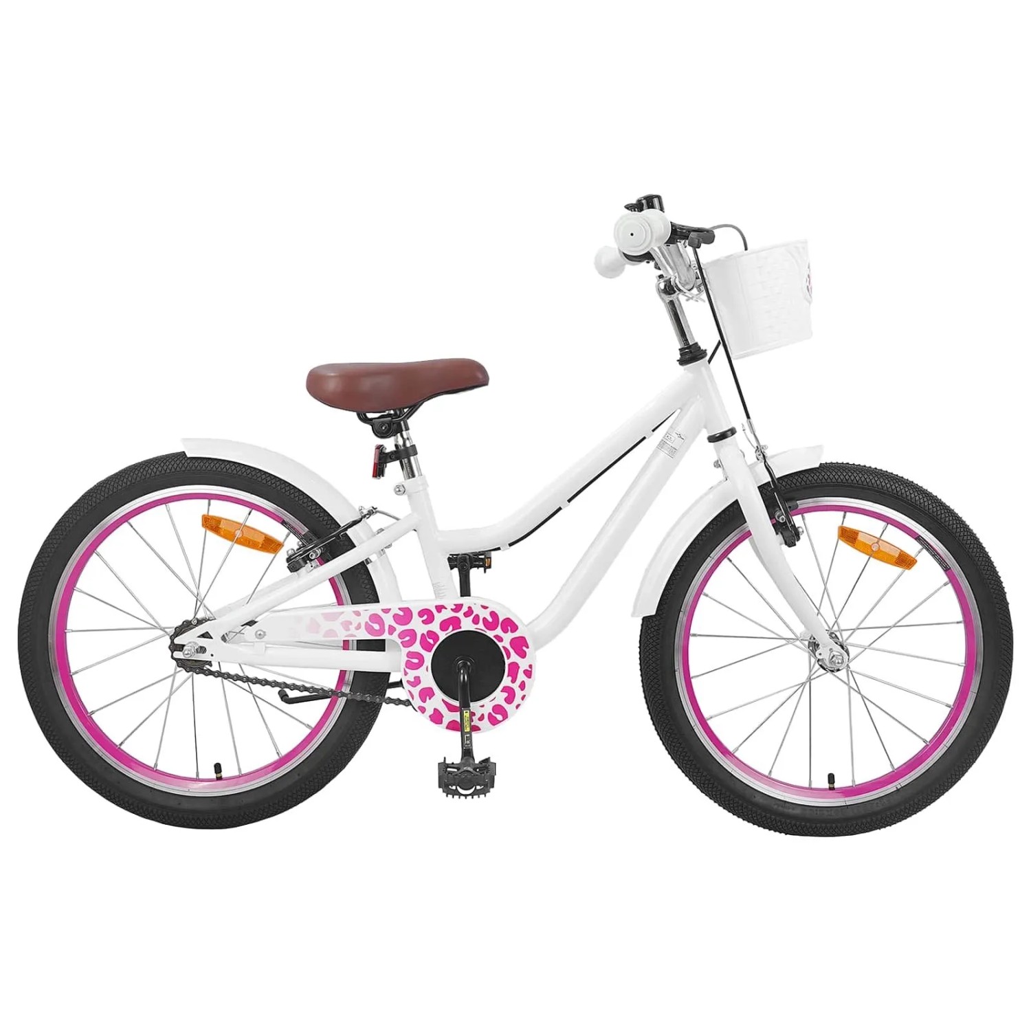 vidaXL Kinderfahrrad Mit Stützrädern 18 Zoll für 5-7 Jahre Alt Weiß 42009600