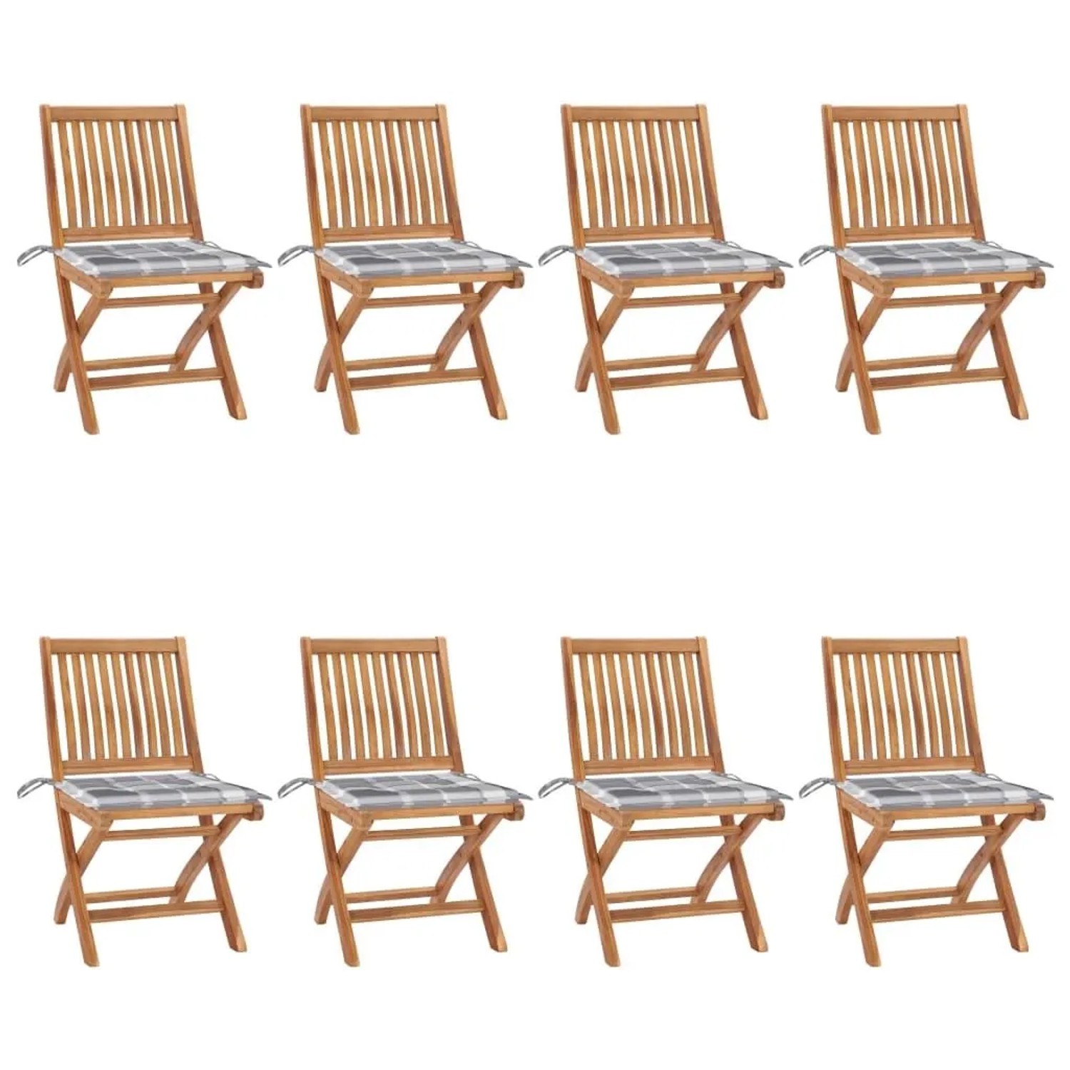vidaXL Klappbare Gartenstühle mit Kissen 8 Stk Massivholz Teak 3072875 günstig online kaufen