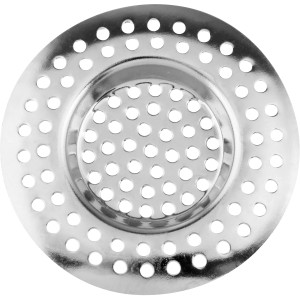 Rundes, rostfreies Fackelmann Abflusssieb aus Edelstahl für Spüle oder Waschbecken.