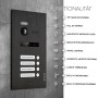 Schwarze Balter EVO Video-Türsprechanlage für 4-Familienhaus mit 4 Monitoren.