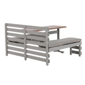 Sunjoy Gartentisch Lagos, 157x126 cm, ideal für Balkon oder Terrasse. Graues Gestell mit Tischplatte.