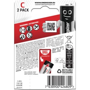Energizer Max C Baby Alkaline Batterien, 2er-Pack für zuverlässige Energie.