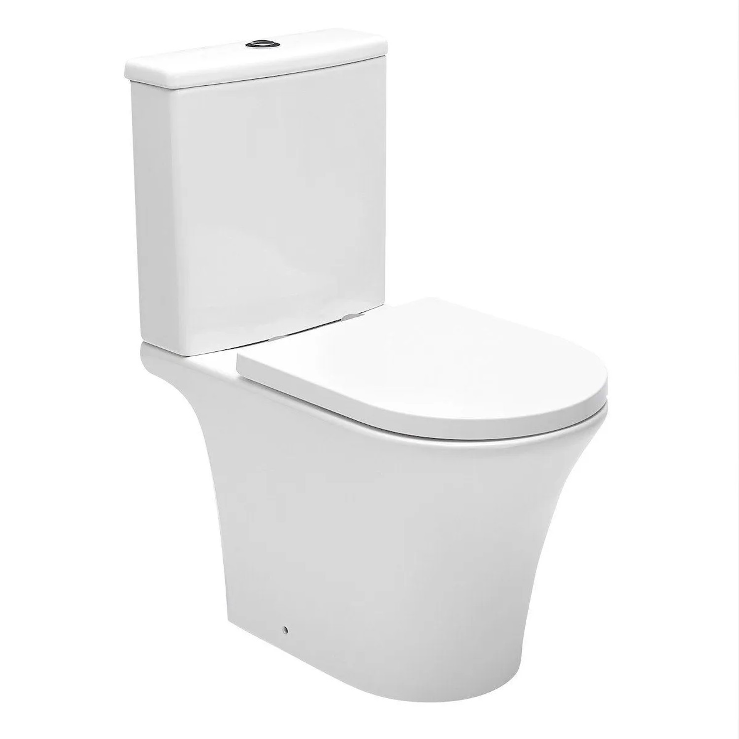 Swiss Aqua Technologies Stand-WC-Kombination mit Softclose Spülrandlos und Variabler Abgang Weiß