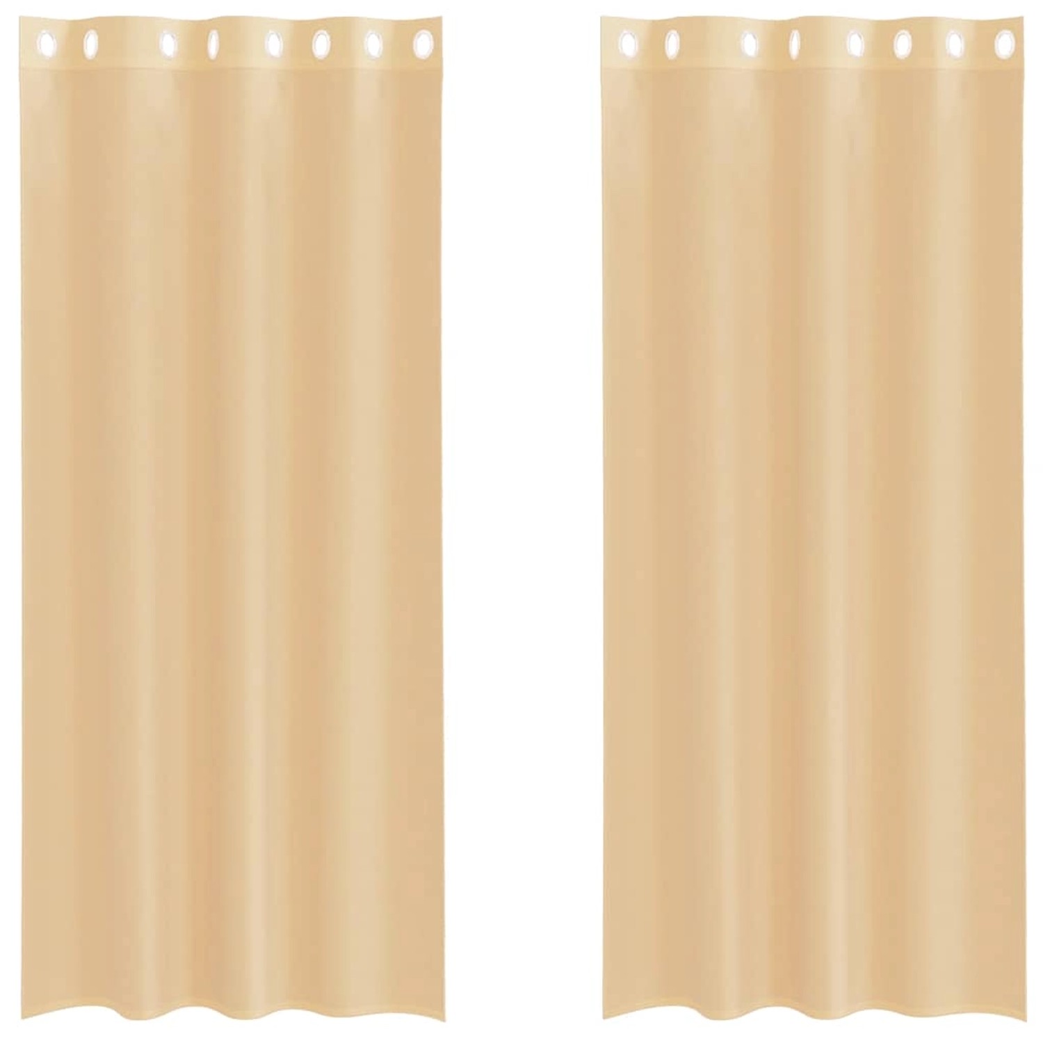 vidaXL Voile Vorhänge mit Ösen 2 Stk Sandfarbe 4102122 günstig online kaufen