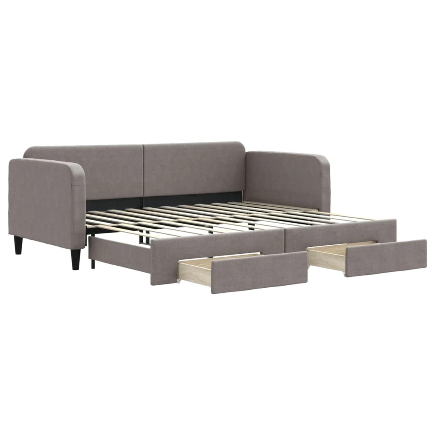 vidaXL Tagesbett Ausziehbar mit Schubladen Taupe 90x200 cm Stoff1886500 günstig online kaufen