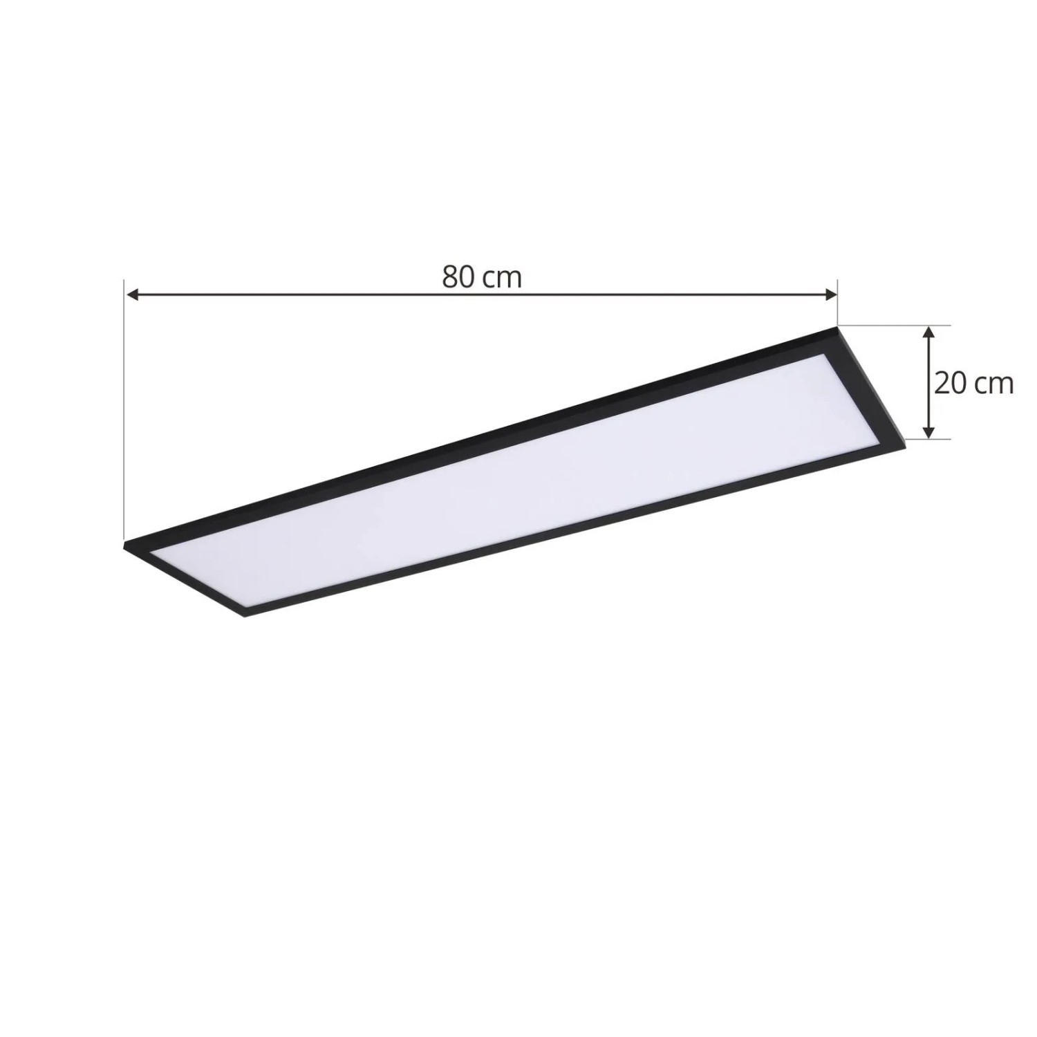 Schwarzes Lindby LED Panel Enhife für Arbeitszimmer, 80x20 cm, universalweiß.