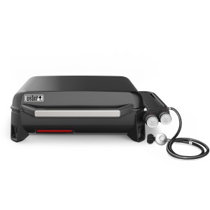 Weber Slate GP 56cm Premium Plancha Gasgrill, Tischgrill mit schwarzem Gehäuse.