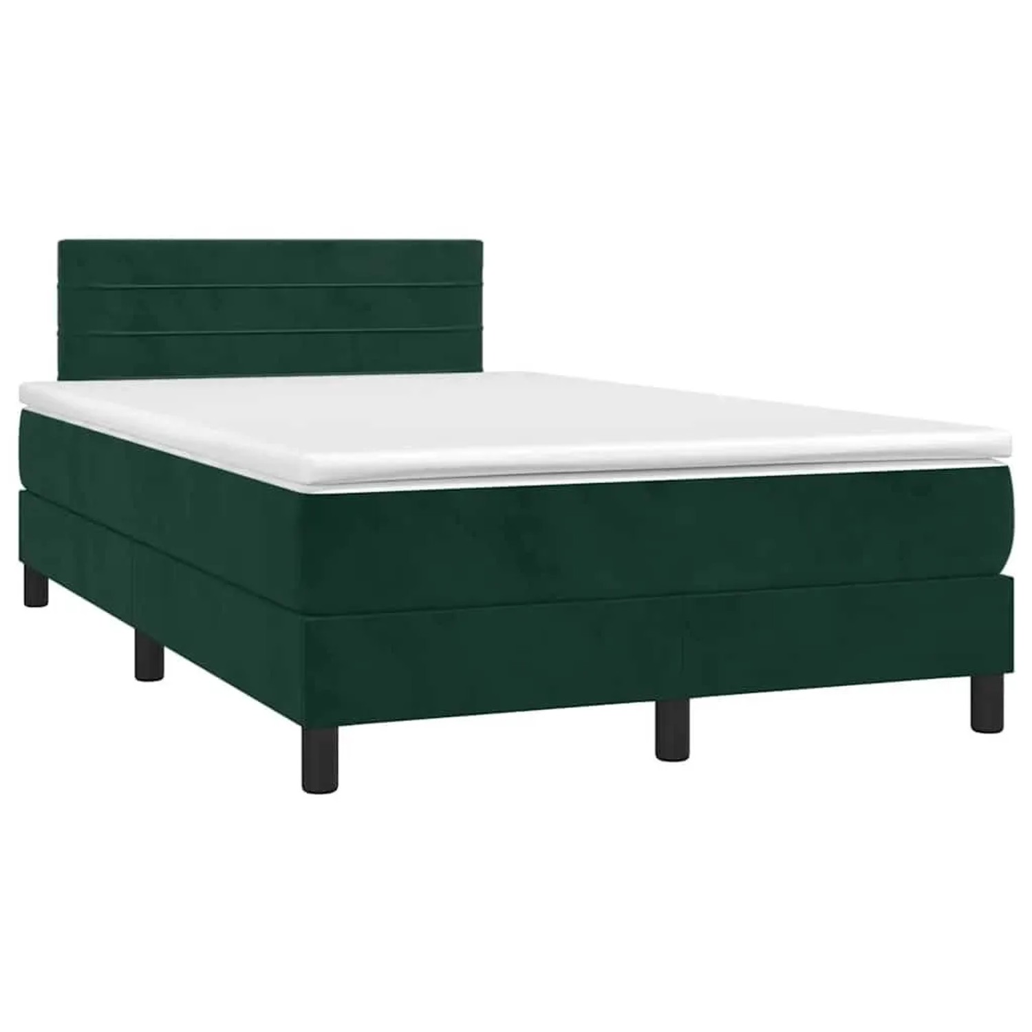 vidaXL Boxspringbett mit Matratze & LED Dunkelgrün 120x190 cm Samt 3270162 günstig online kaufen