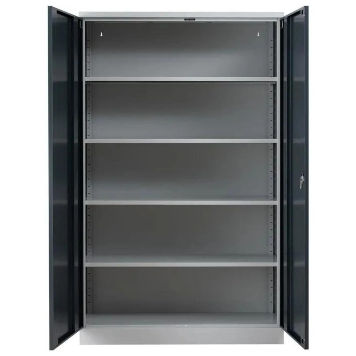 PROREGAL Stahlschrank Bee 5 Fachböden HxBxT 195 x 120 x 60 cm Pulverbeschichtetes & Verstärktes Fachbodenmaterial Grau & Anthrazit
