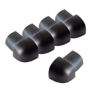 Schwarze Dalsys Außenecken für Viertelkreis Fliesenschienen, 5x8mm, aus Aluminium.