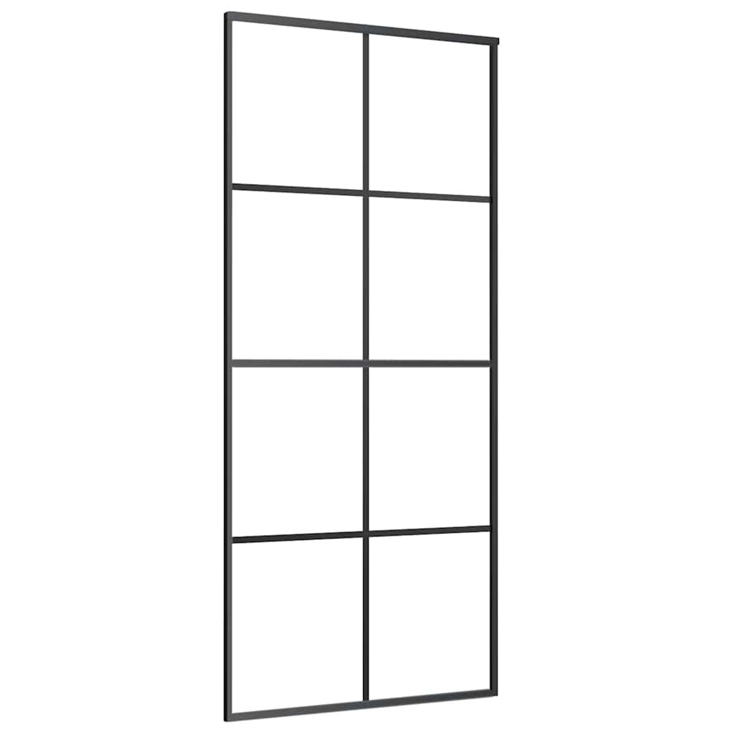 vidaXL Schiebetür Schwarz 90x205 cm ESG-Glas und Aluminium 151670