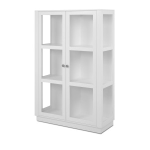 Furn.Design Vitrine Weiß 100 x 150 cm 2-türig 6 Vitrinenfächer Modern Blanverd