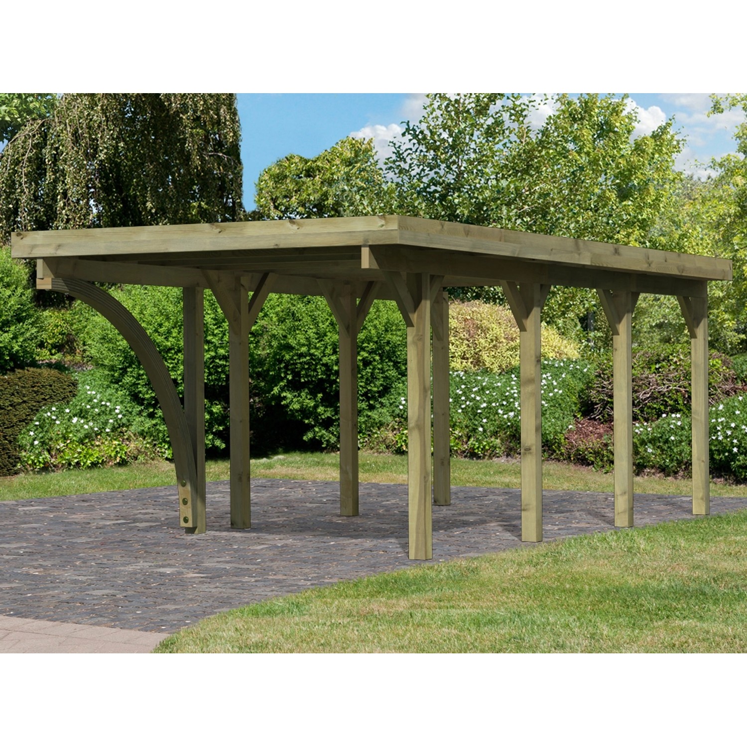 Karibu Einzelcarport Classic Holz Kesseldruckimprägniert 274 cm x 588 cm günstig online kaufen