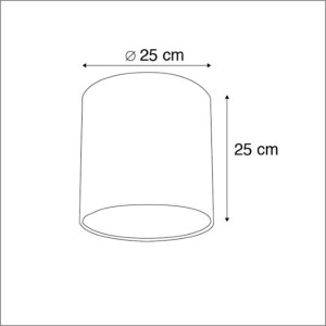 QAZQA Lampenschirm aus STOff Weiß 25 25 25