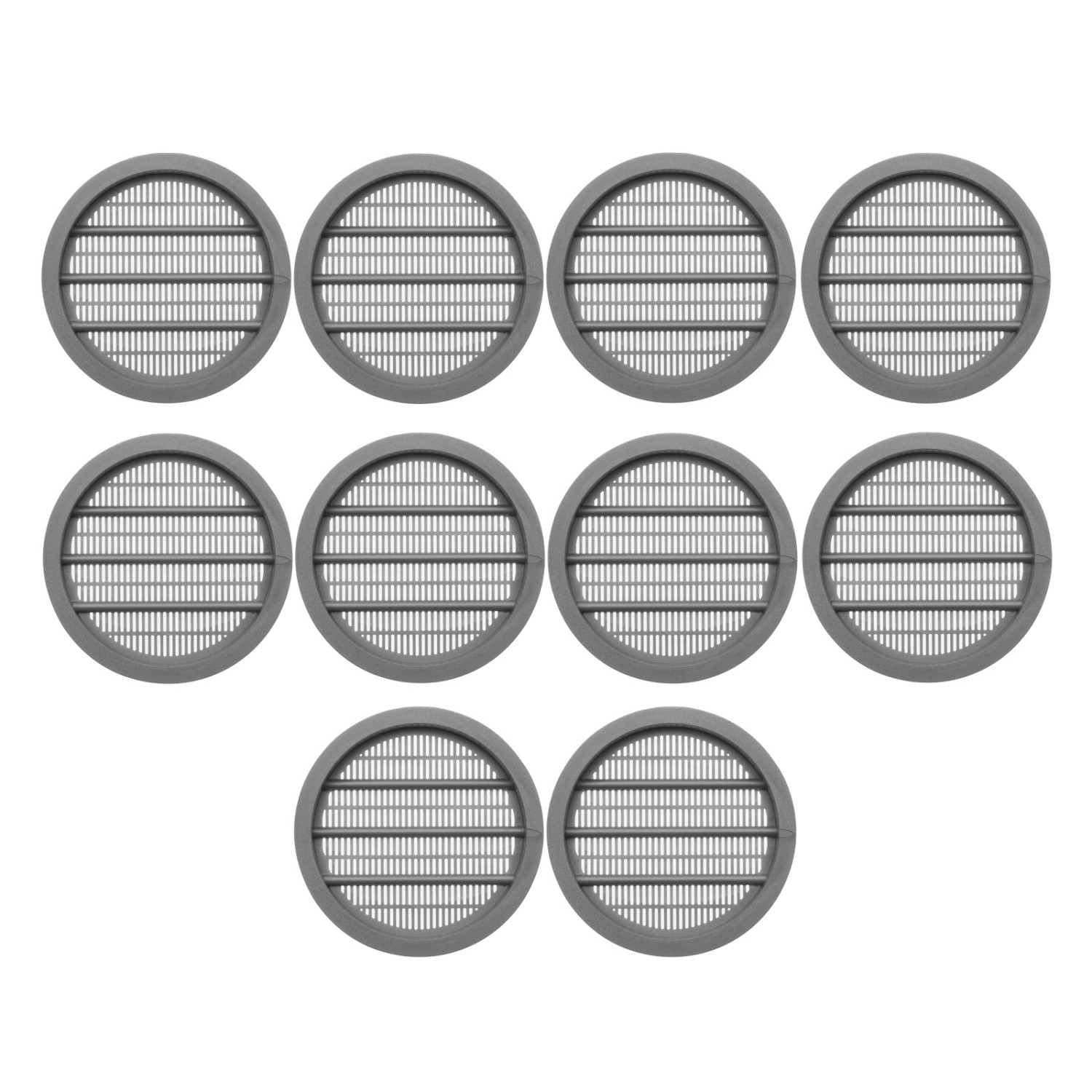SOTECH 10 Stück Lüftungsrosette Ø65 mm aus Kunststoff Zum Einlassen Silberg günstig online kaufen