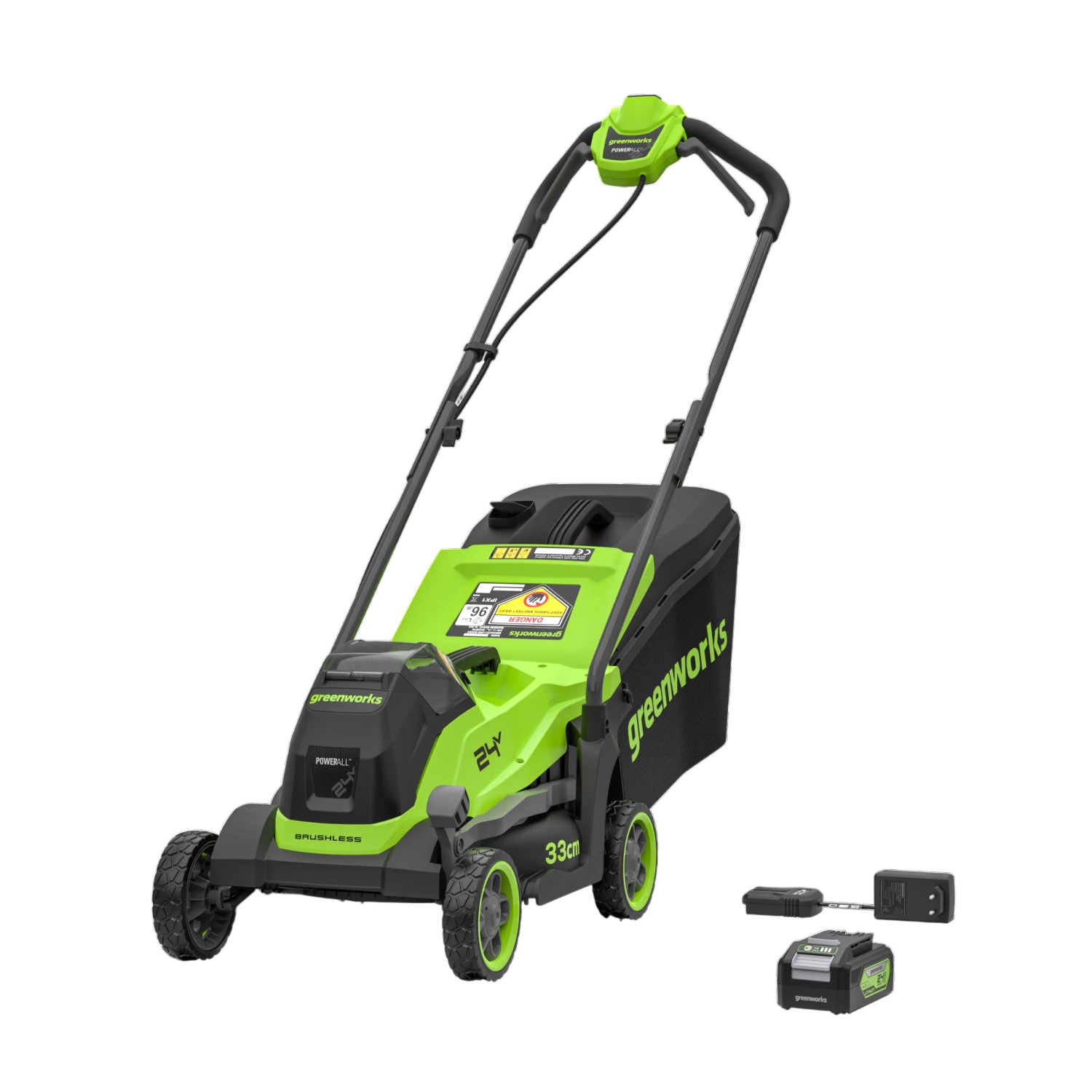 Greenworks Akku-Rasenmäher-Set 2520107UB Gen 2 Schnittbreite 33 cm 24 V