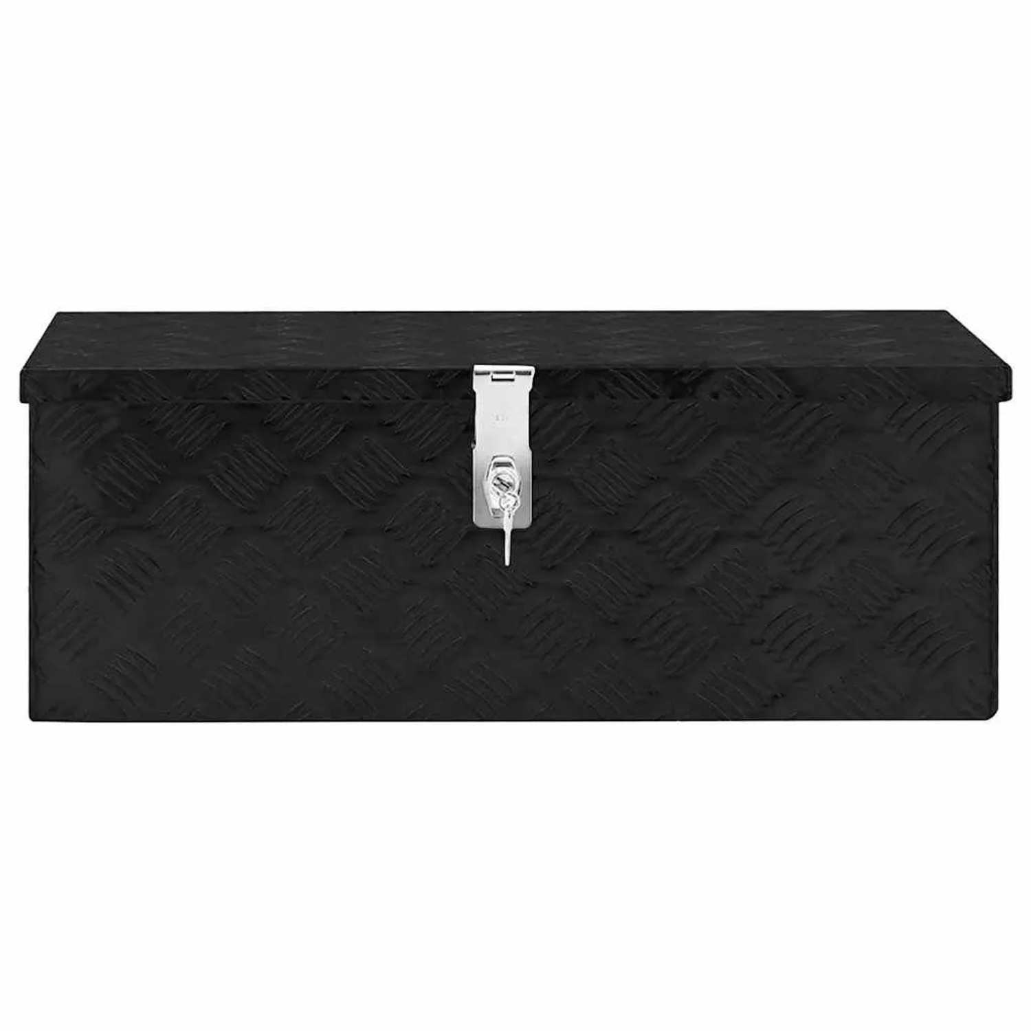 DELUKE Aluminiumbox Mit Deckel Abschließbar Alubox Deichselbox Alu Anhängerbox Werkzeugkiste Transportbox Metallkiste 70x31x27cm Schwarz_3