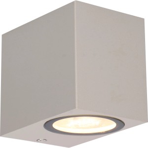 Graue, eckige LED`s light Außenwandleuchte, 1-flammig für blendfreie Beleuchtung.